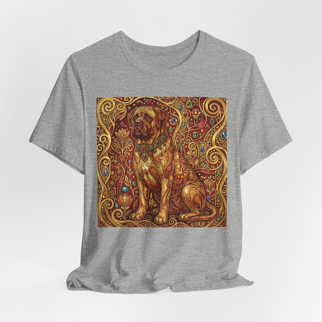 Klimt Style Mastiff T-Shirt — Gold Jeweled Ornamental Art Print