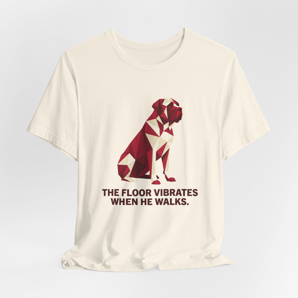 Mastiff Low Poly T-Shirt — Crimson & Cream Geometric Art Print