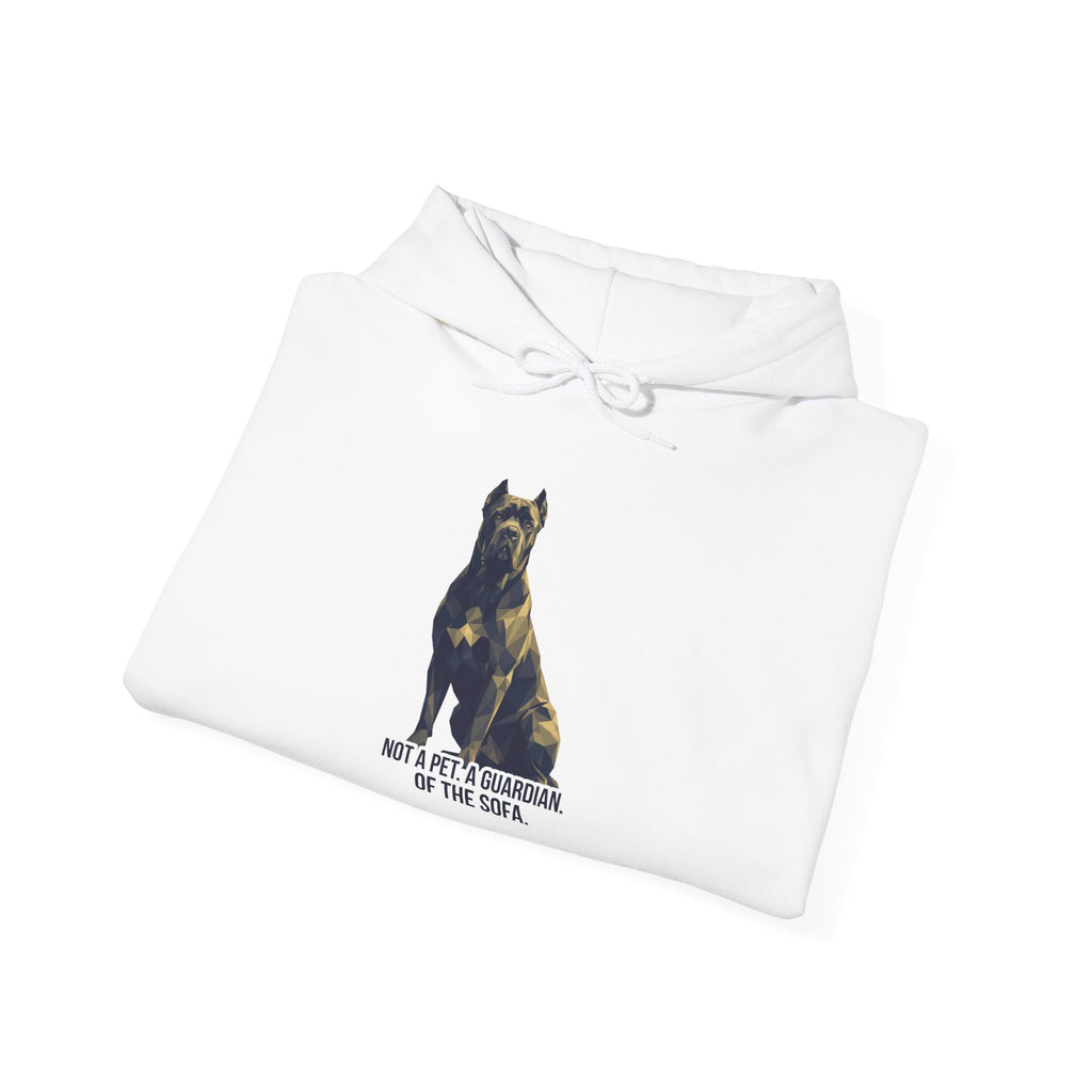 Cane Corso Low Poly Hoodie — Dark Slate & Ochre Geometric Art Print