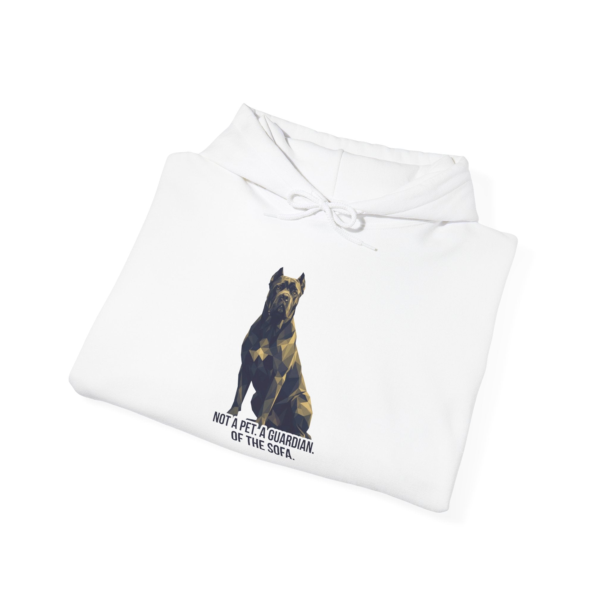 Cane Corso Low Poly Hoodie — Dark Slate & Ochre Geometric Art Print