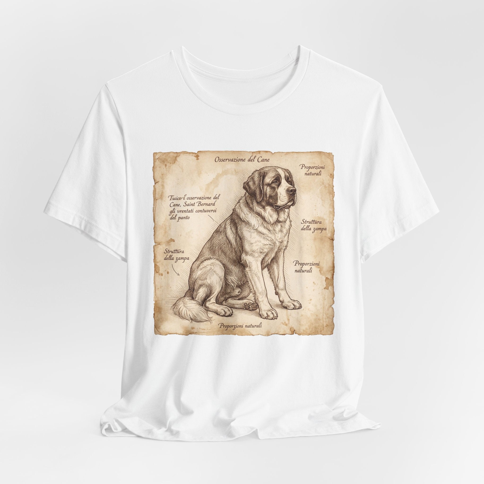 Anatomical Study Saint Bernard T-Shirt — Aged Parchment Art Print