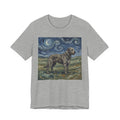 Van Gogh Style Irish Wolfhound T-Shirt — Swirling Moonlit Sky Art Print