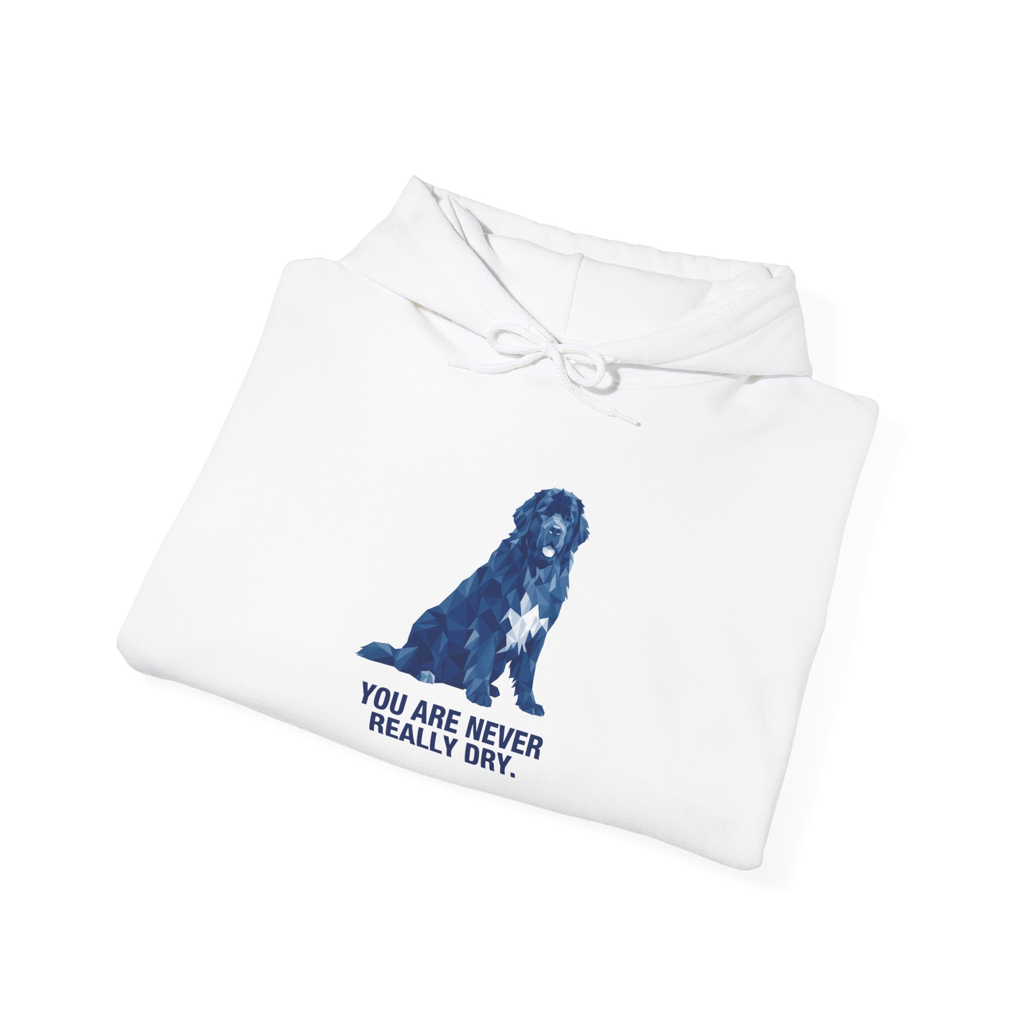 Newfoundland Low Poly Hoodie — Deep Blue Geometric Art Print
