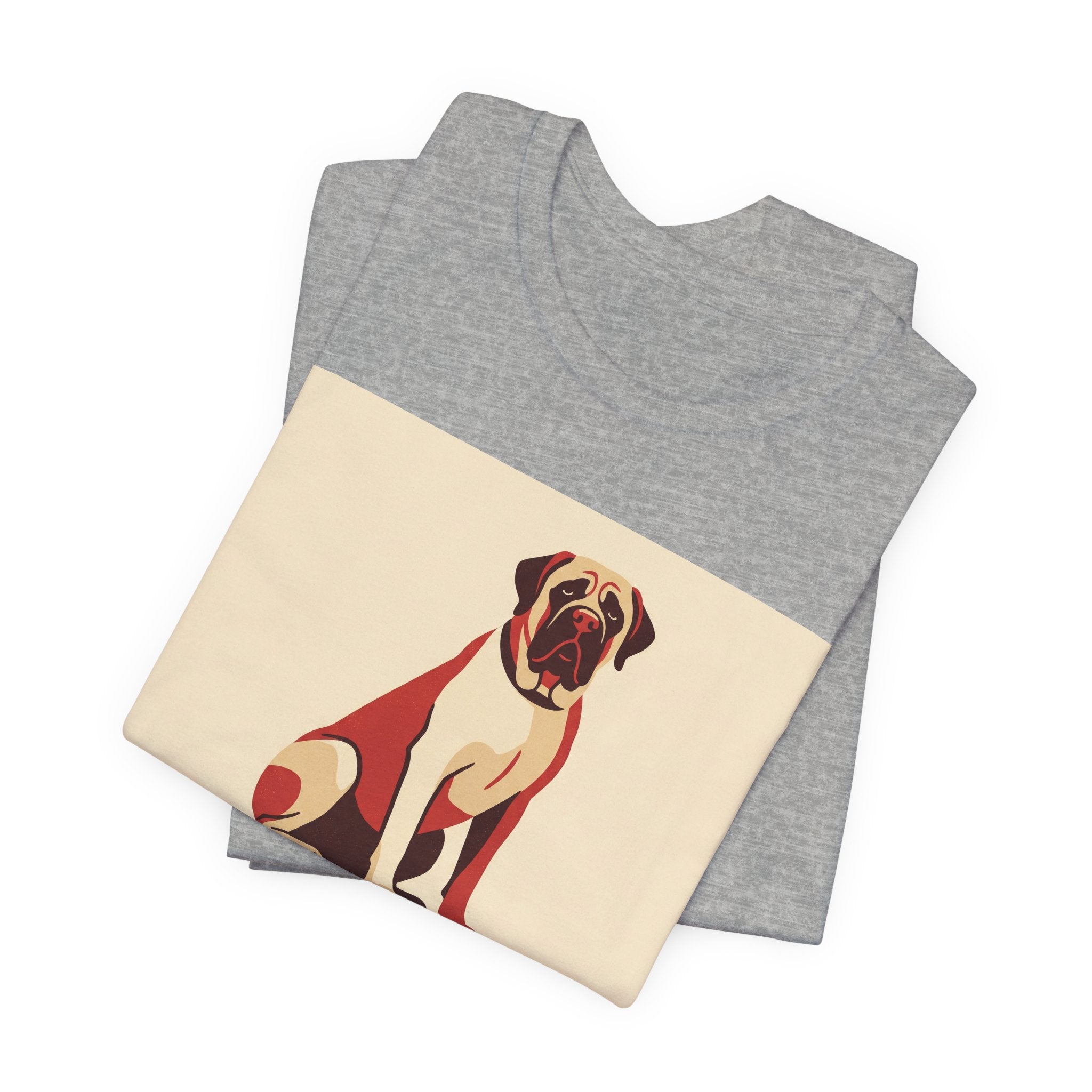 Mastiff Vintage Retro Art T-Shirt | Bold Red Cream Poster Style