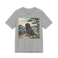 Hiroshige Style Mastiff T-Shirt — Cherry Blossom Mountain Art Print