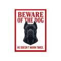 Beware of Cane Corso Sign – Bold Red Warning Outdoor Vinyl Decal – side view