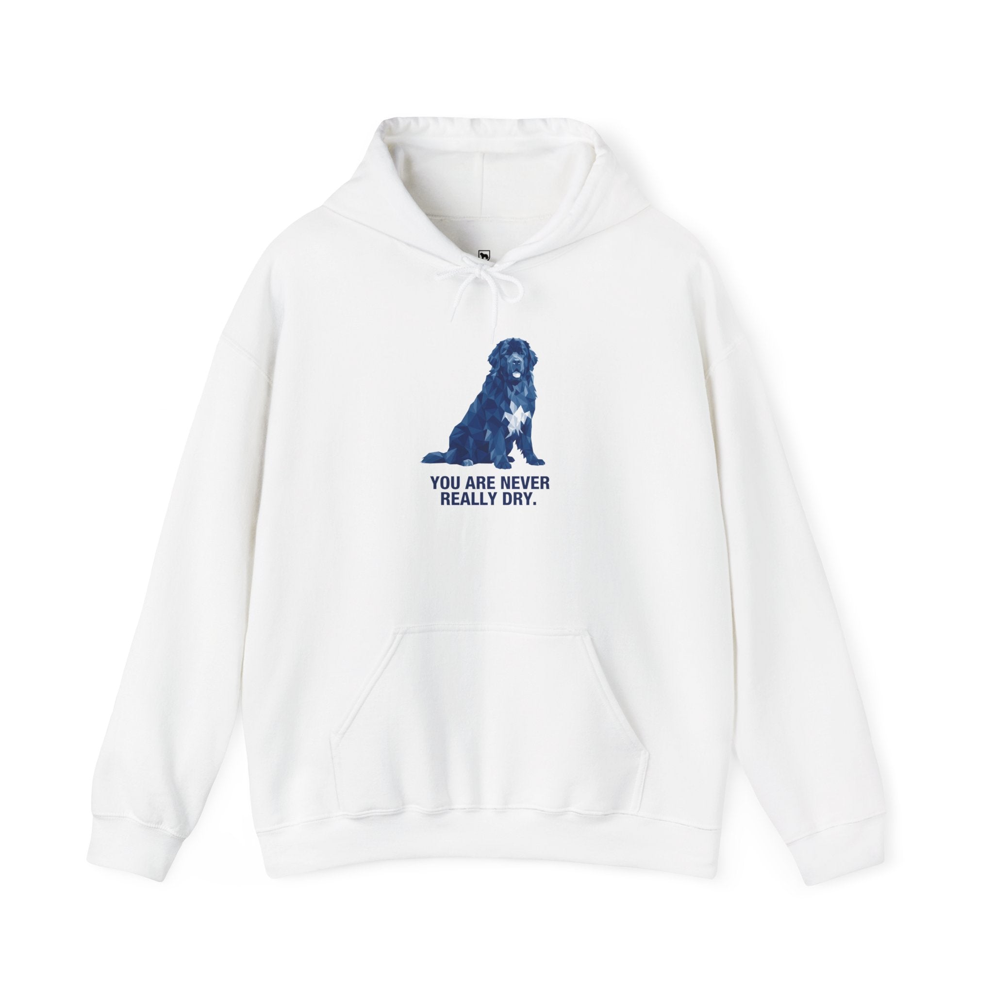 Newfoundland Low Poly Hoodie — Deep Blue Geometric Art Print