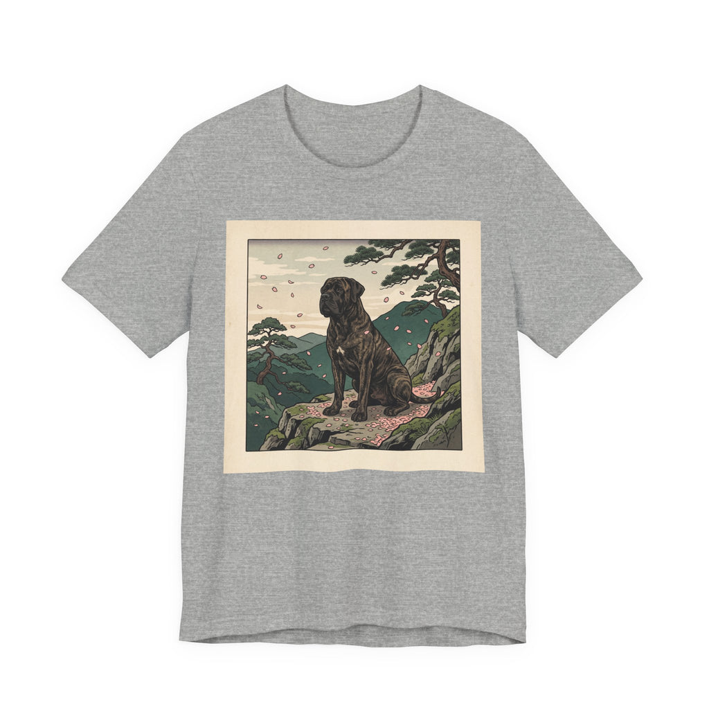 Hiroshige Style Cane Corso T-Shirt — Cherry Blossom Mountain Art Print