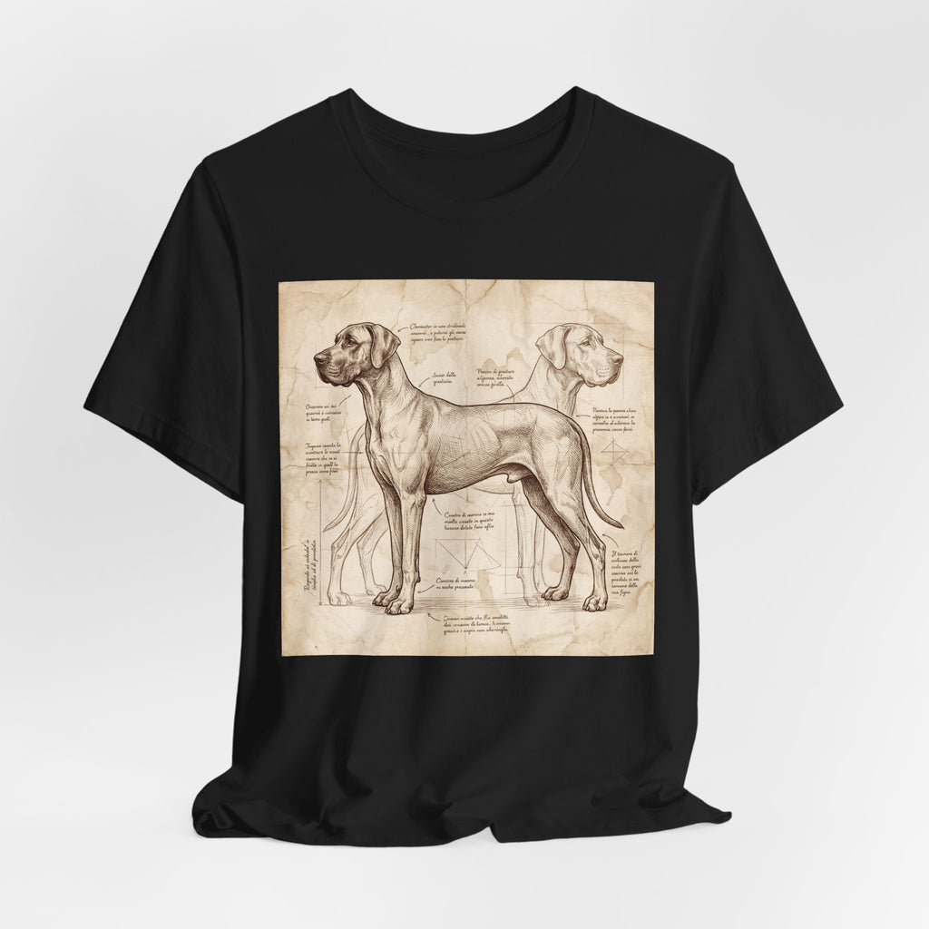 Da Vinci Style Great Dane T-Shirt — Anatomical Blueprint Art Print