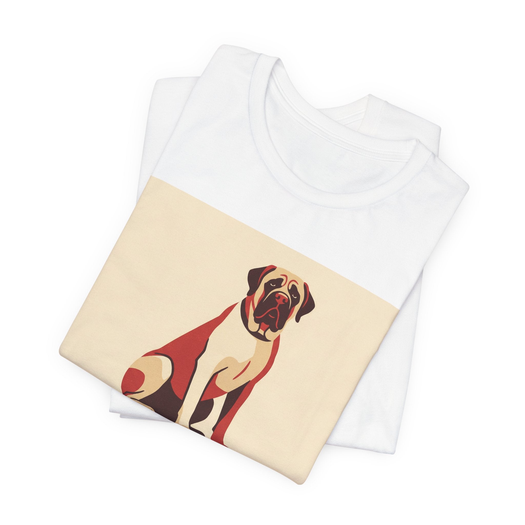 Mastiff Vintage Retro Art T-Shirt | Bold Red Cream Poster Style