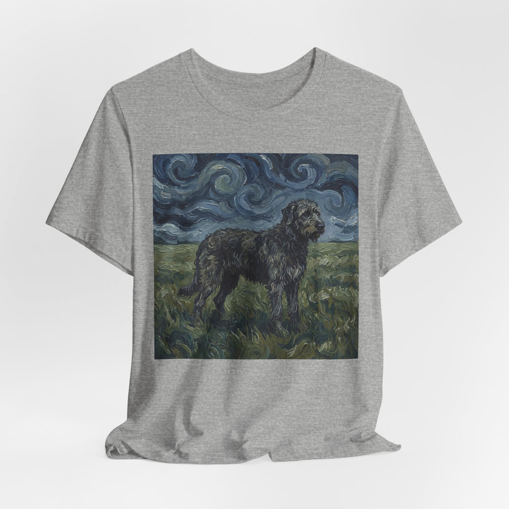 Van Gogh Style Irish Wolfhound T-Shirt — Swirling Storm Field Art Print