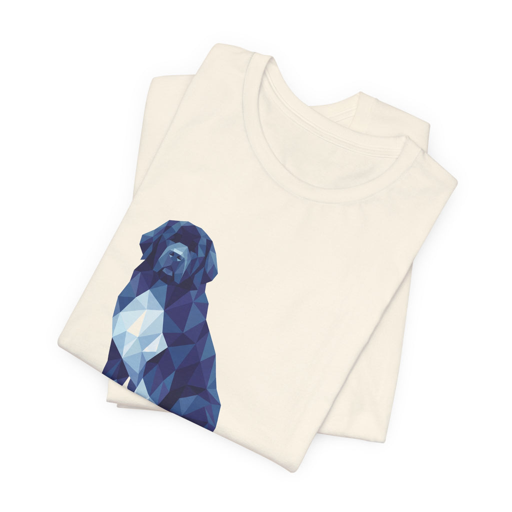 Newfoundland Low Poly T-Shirt — Deep Blue Geometric Art Print