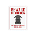 Beware of Irish Wolfhound Metal Sign – Grey Wiry Portrait Aluminum Wall Sign – side view