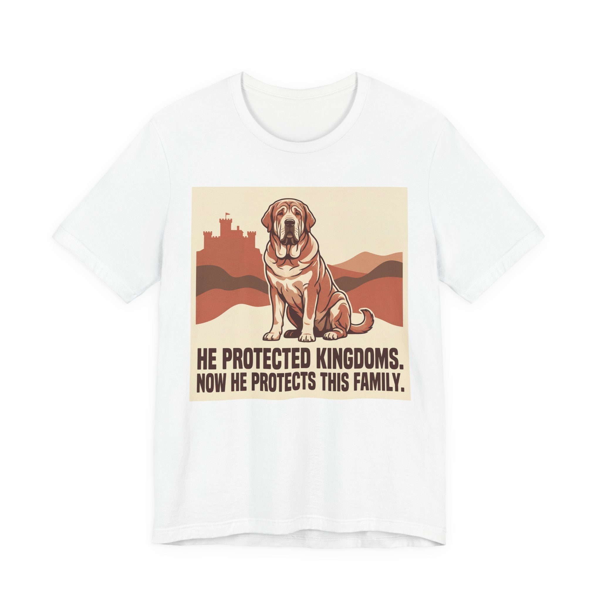 Spanish Mastiff Vintage Retro Art T-Shirt | Warm Castle Silhouette