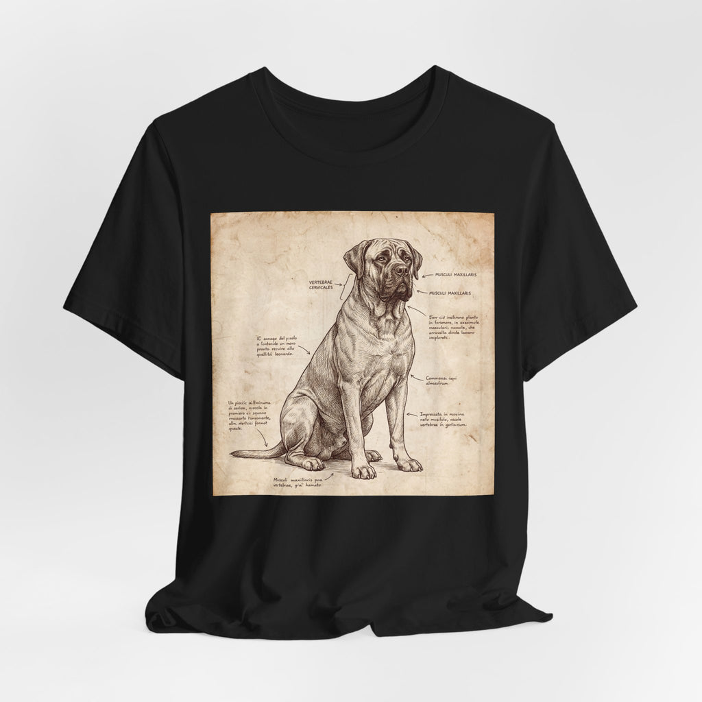 Da Vinci Style Mastiff T-Shirt — Anatomical Parchment Art Print