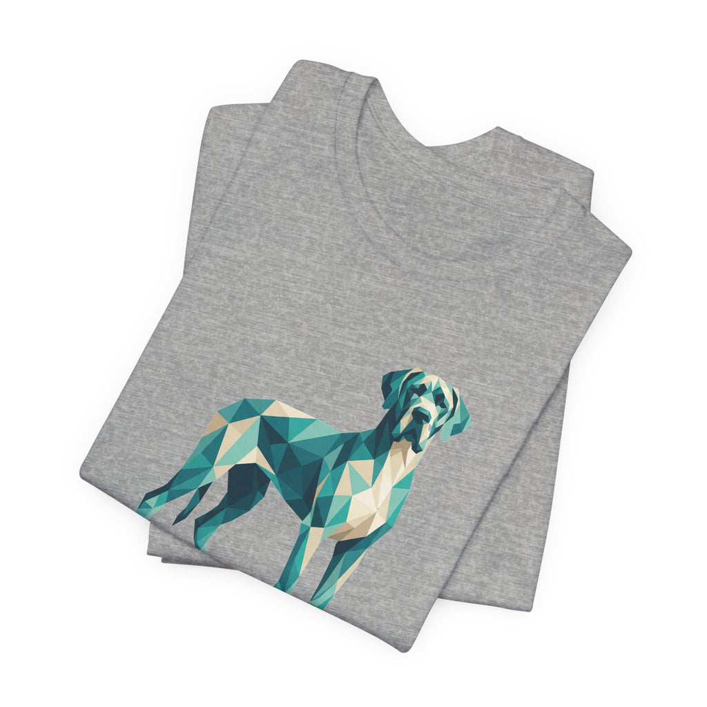 Great Dane Low Poly T-Shirt — Teal & Cream Geometric Art Print