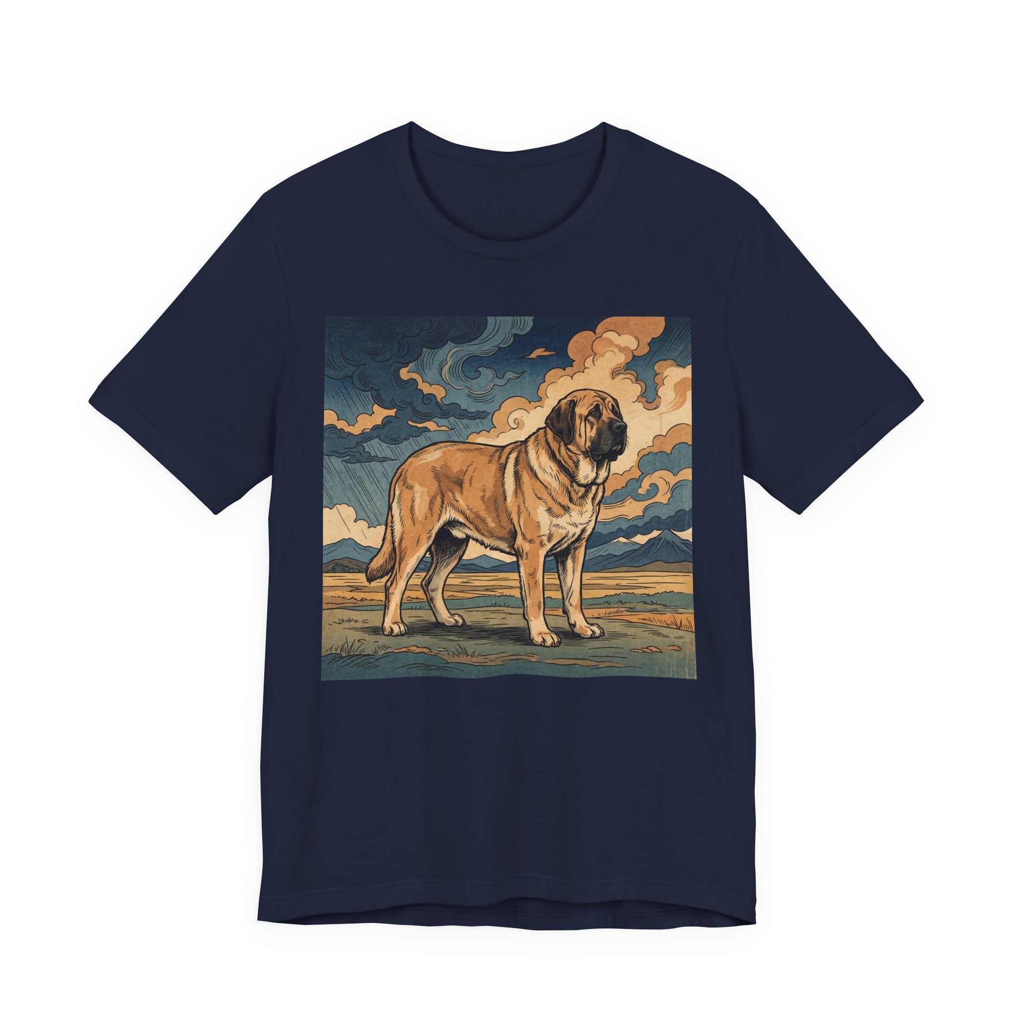 Hiroshige Style Spanish Mastiff T-Shirt — Stormy Plains Vista Art Print