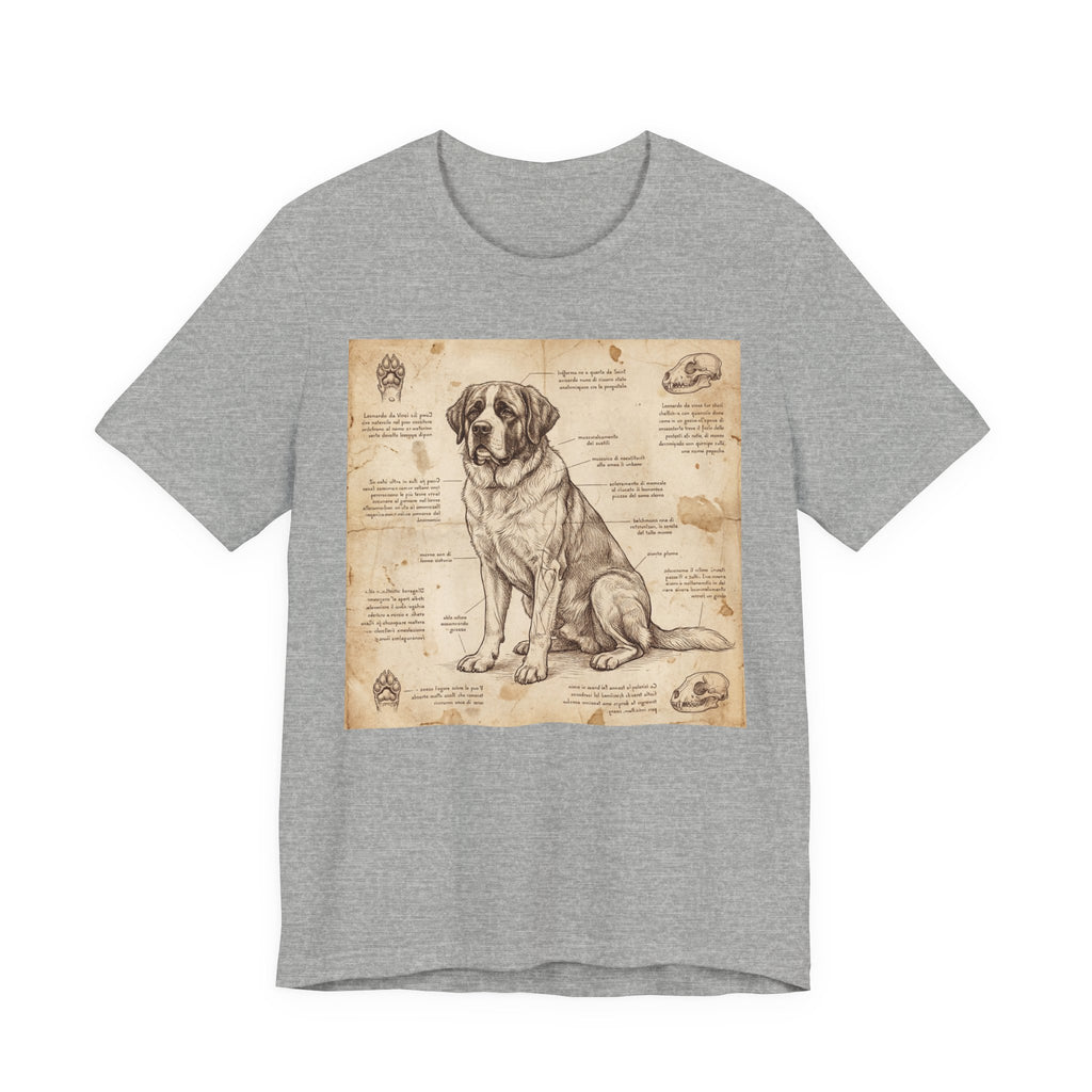 Da Vinci Style Saint Bernard T-Shirt — Anatomical Blueprint Art Print