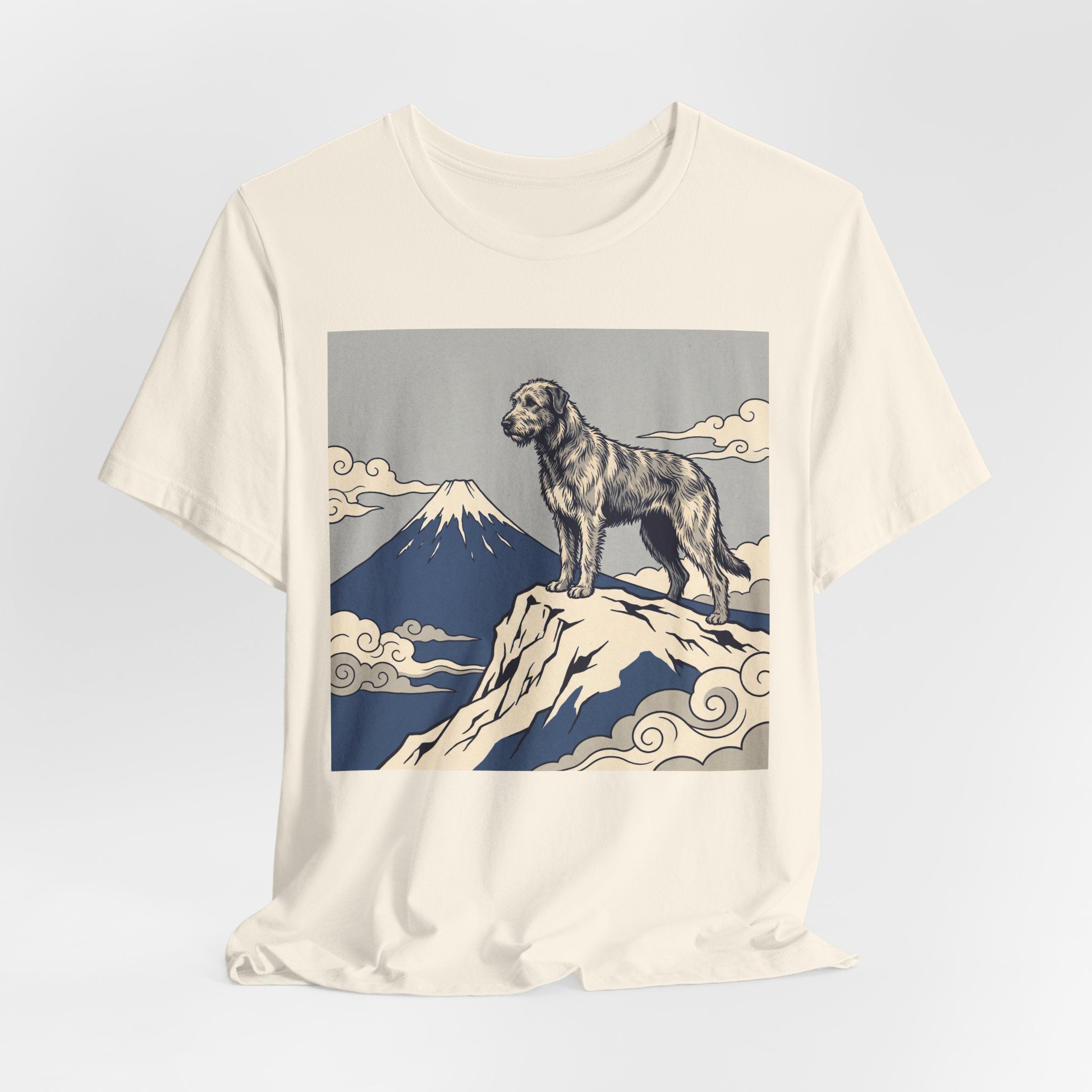 Hokusai Style Irish Wolfhound T-Shirt — Mountain Blue Clouds Art Print