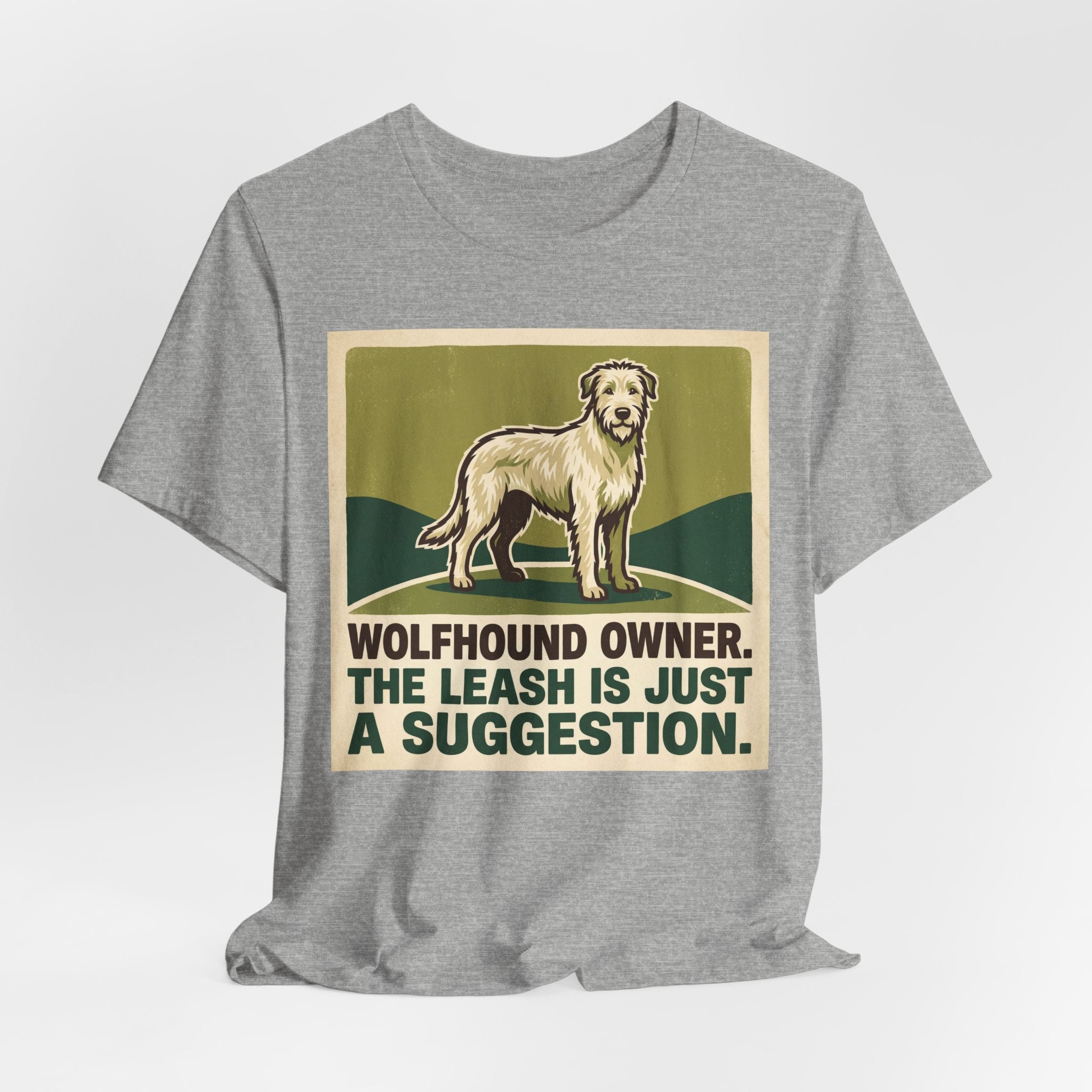 Irish Wolfhound T-Shirt — The Leash Is Just A Suggestion Vintage Print