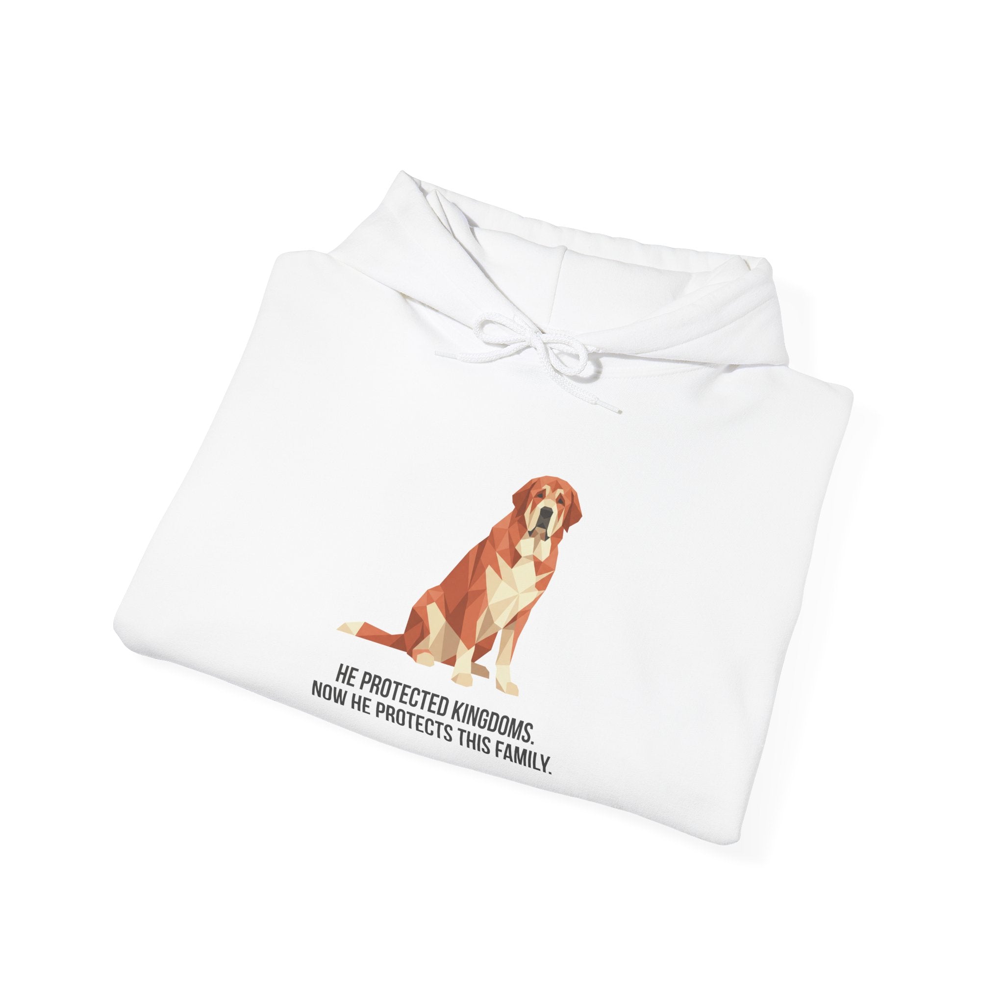 Spanish Mastiff Low Poly Hoodie — Ochre & Rust Geometric Art Print