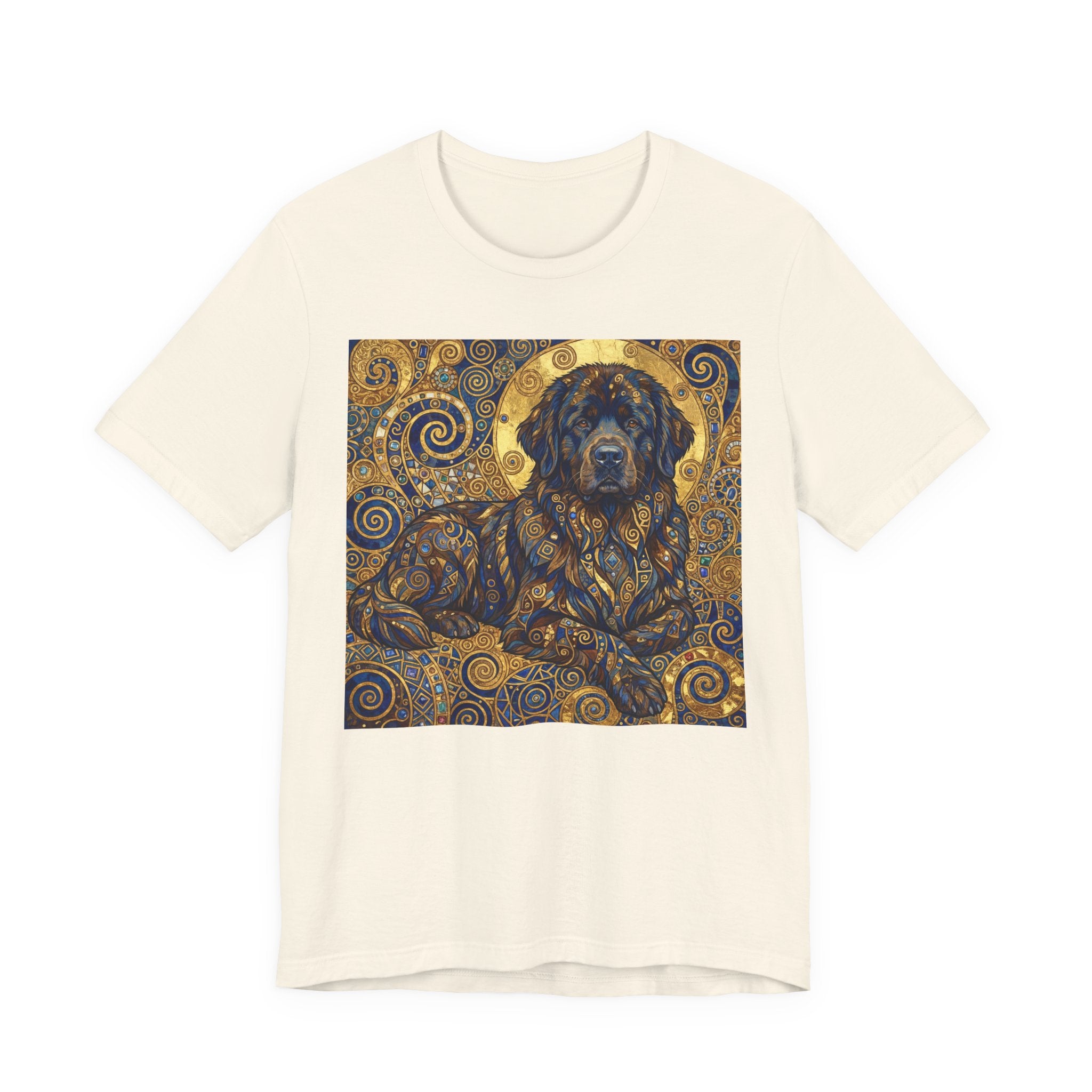 Klimt Style Newfoundland T-Shirt — Gold Spiral Art Print