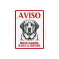 Beware of Spanish Mastiff Metal Sign – Bold Portrait Aluminum Wall Sign – side view