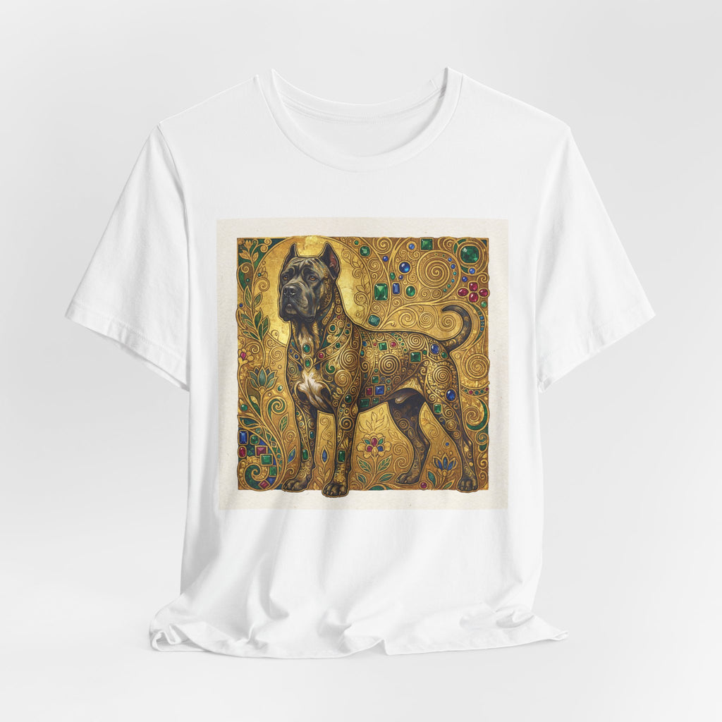 Klimt Style Cane Corso T-Shirt — Gold Jewel Mosaic Art Print