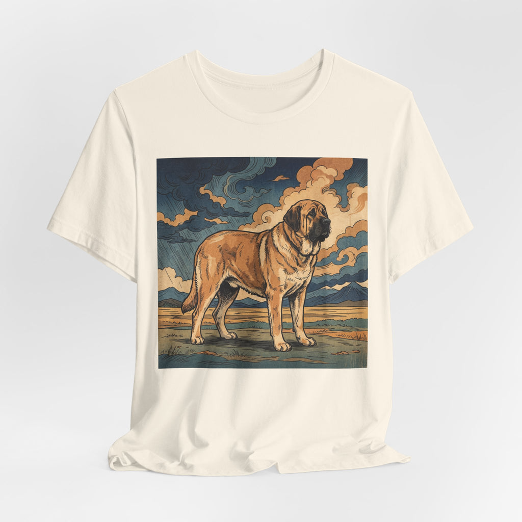 Hiroshige Style Spanish Mastiff T-Shirt — Stormy Plains Vista Art Print