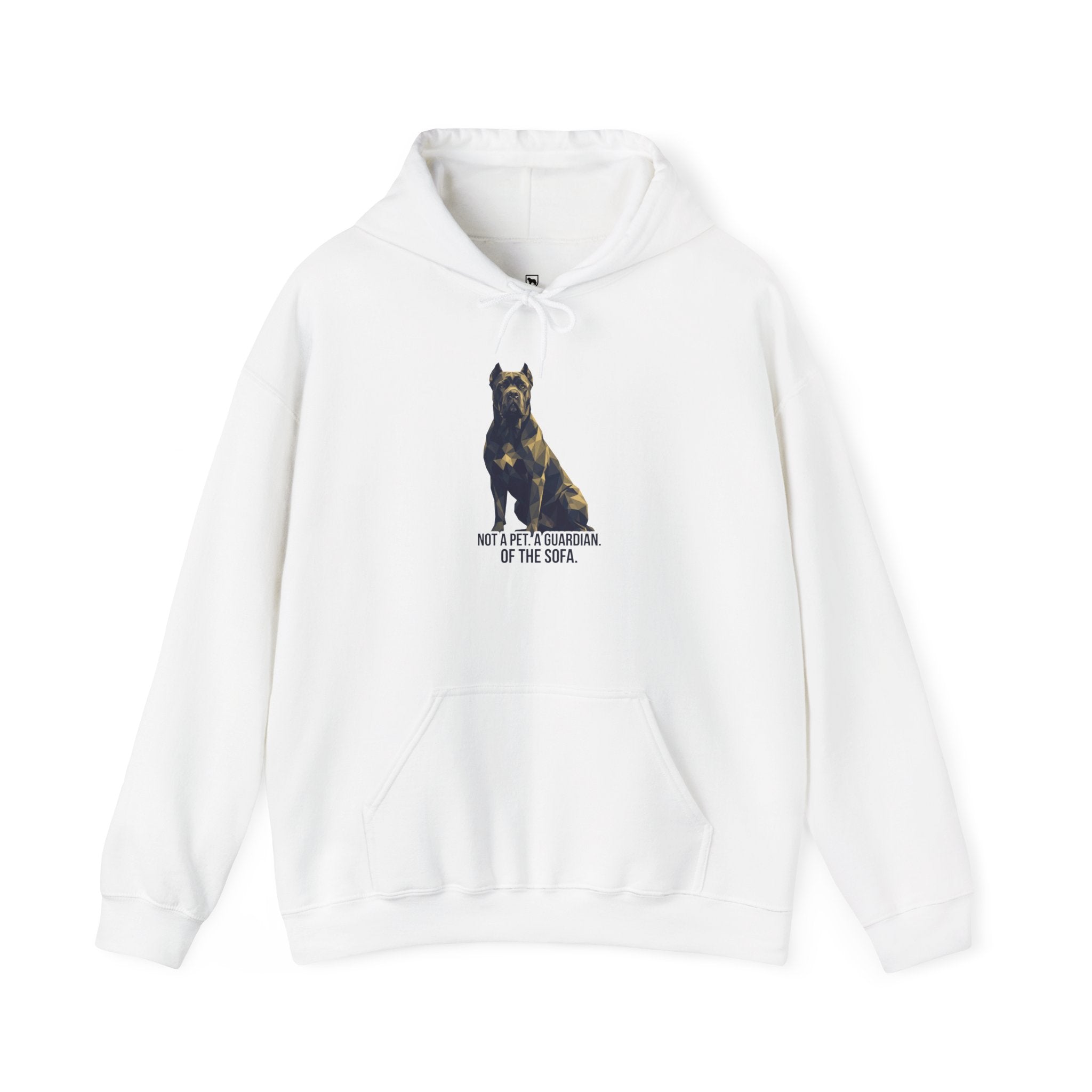 Cane Corso Low Poly Hoodie — Dark Slate & Ochre Geometric Art Print