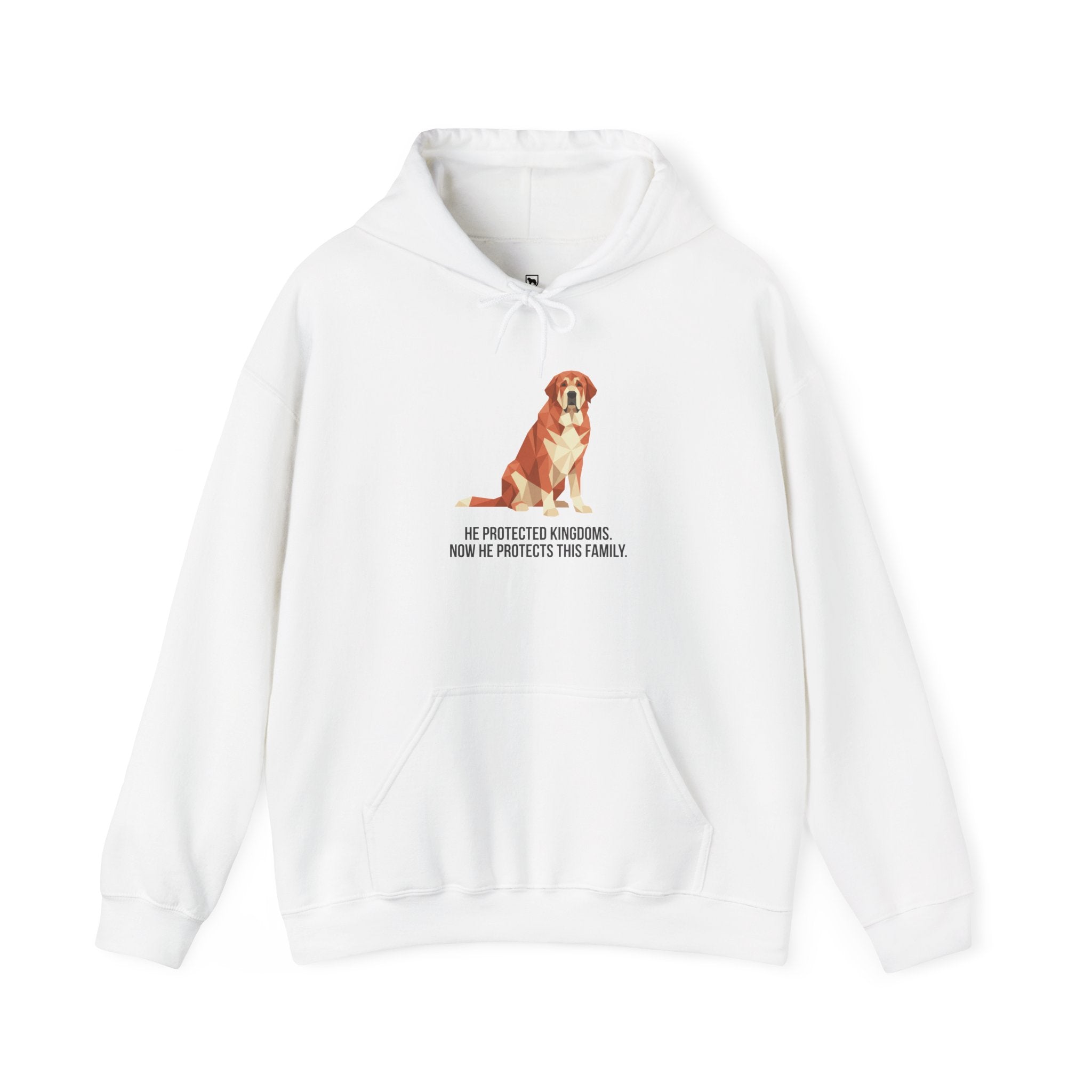 Spanish Mastiff Low Poly Hoodie — Ochre & Rust Geometric Art Print