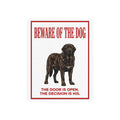 Beware of Mastiff Metal Sign – Full Body Standing Aluminum Wall Sign – side view