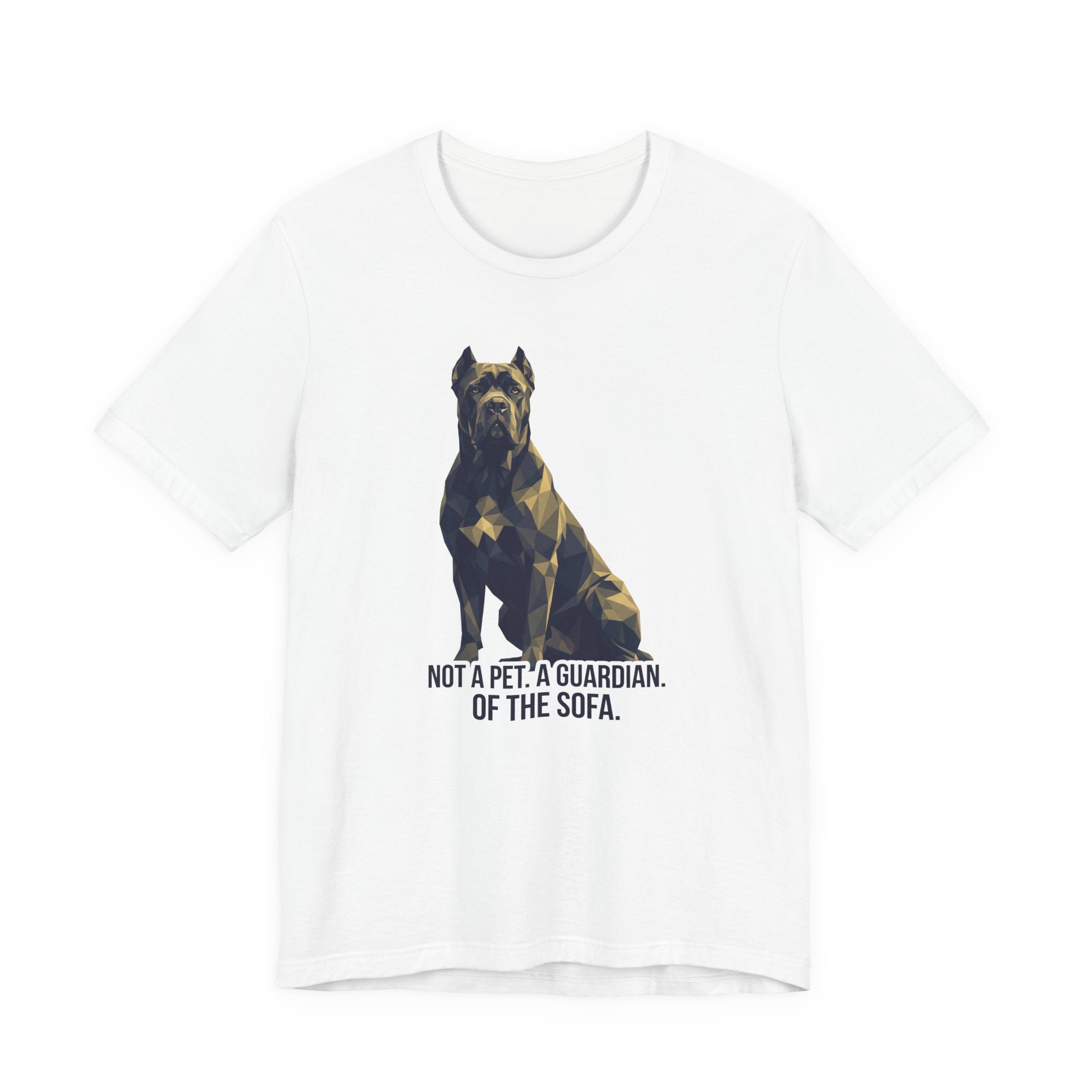 Cane Corso Low Poly T-Shirt — Dark Slate & Gold Geometric Art Print