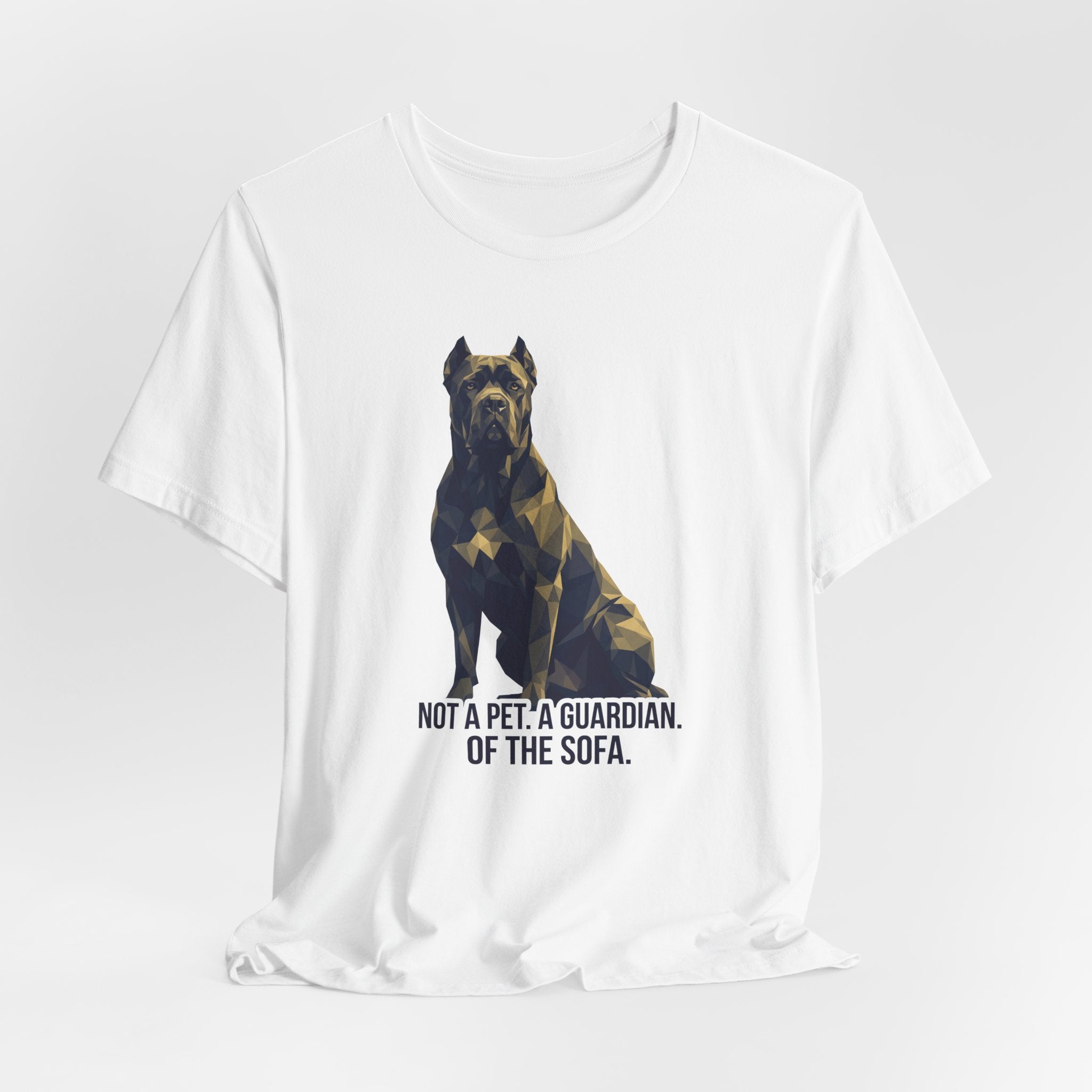 Cane Corso Low Poly T-Shirt — Dark Slate & Gold Geometric Art Print