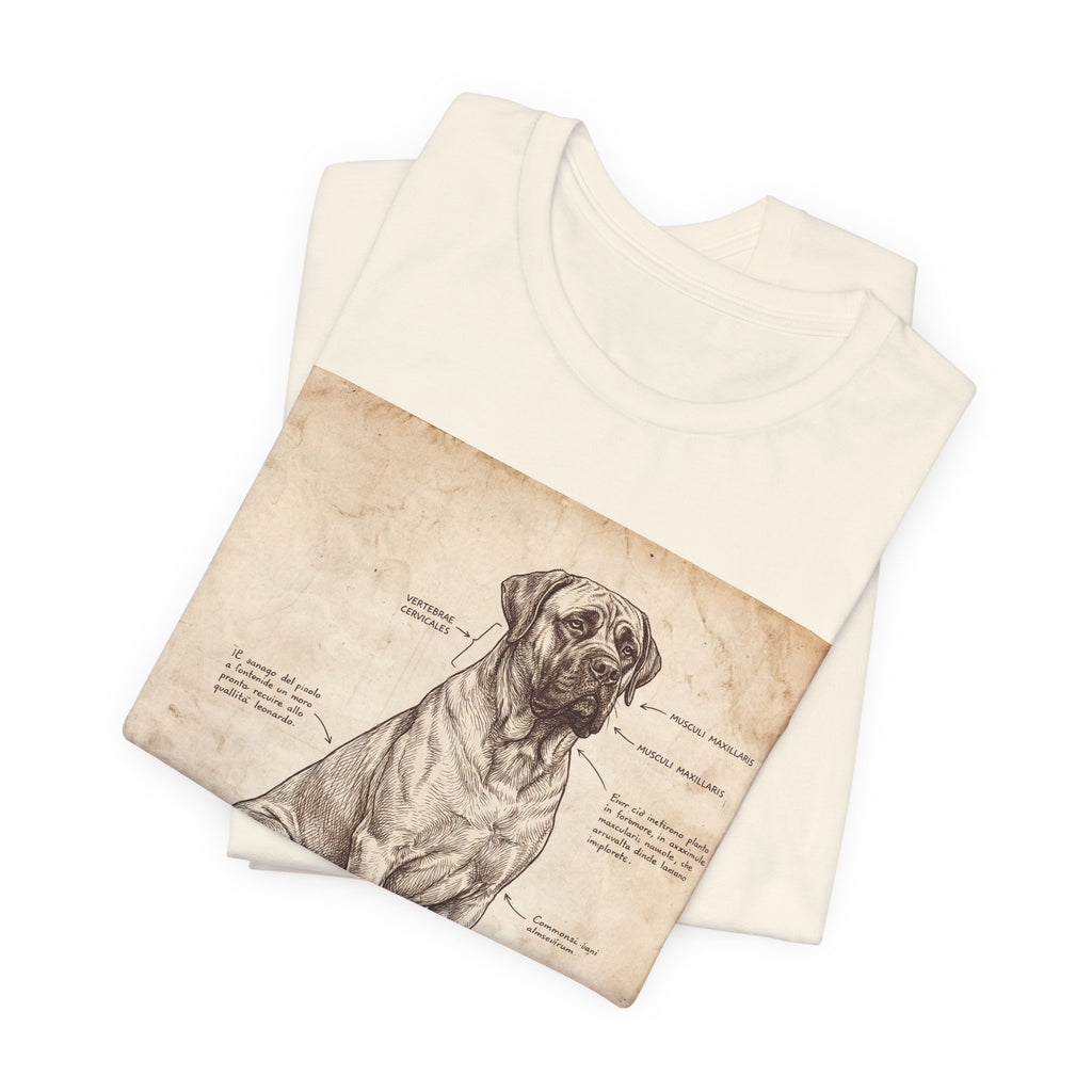 Da Vinci Style Mastiff T-Shirt — Anatomical Parchment Art Print