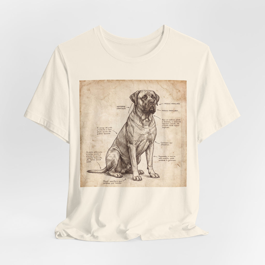Da Vinci Style Mastiff T-Shirt — Anatomical Parchment Art Print