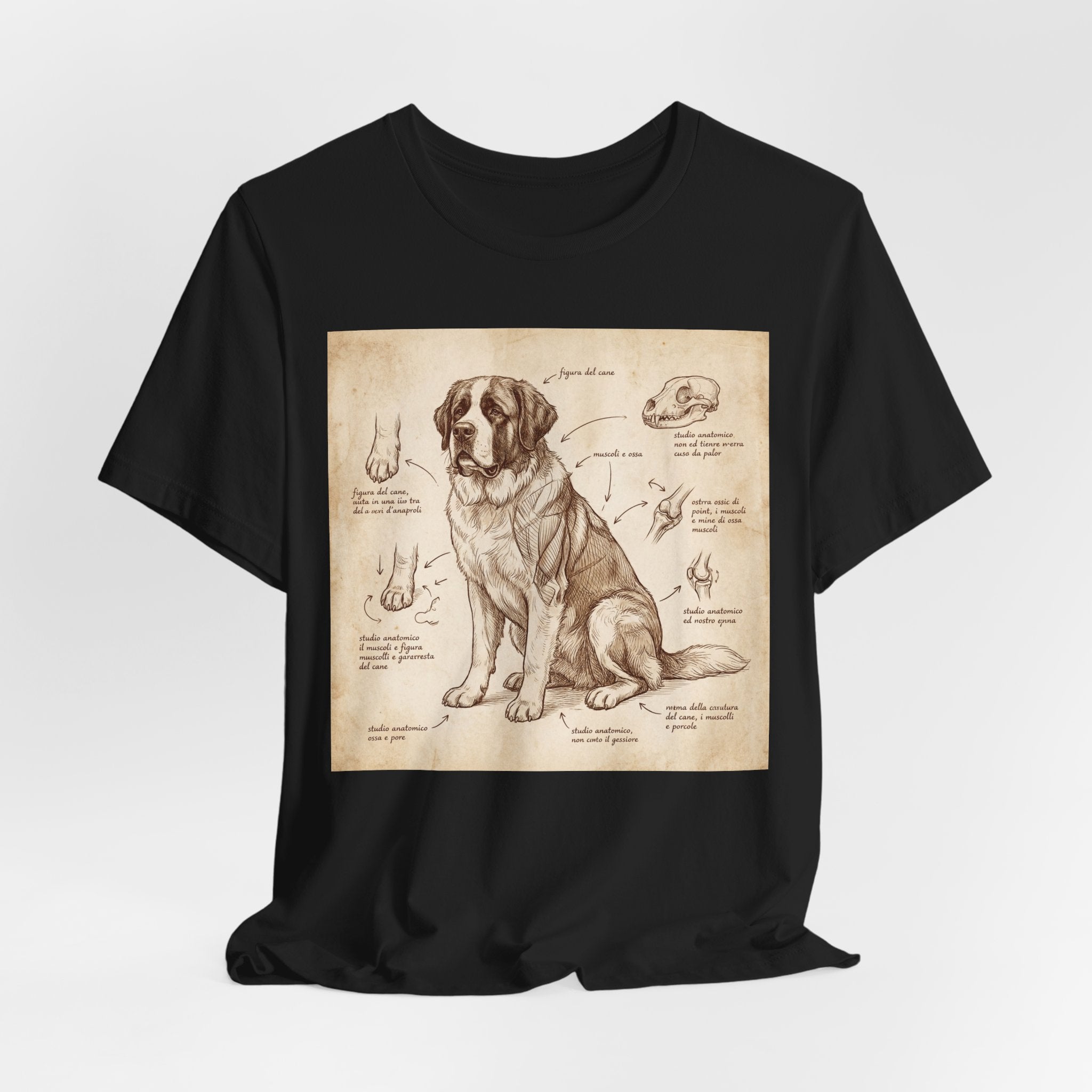 Anatomical Study Saint Bernard T-Shirt — Da Vinci Sketch Art Print