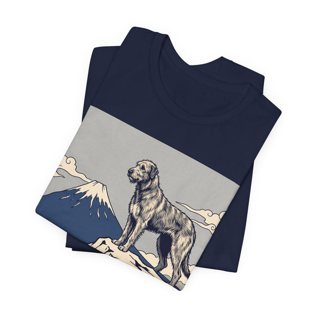 Hokusai Style Irish Wolfhound T-Shirt — Mountain Blue Clouds Art Print