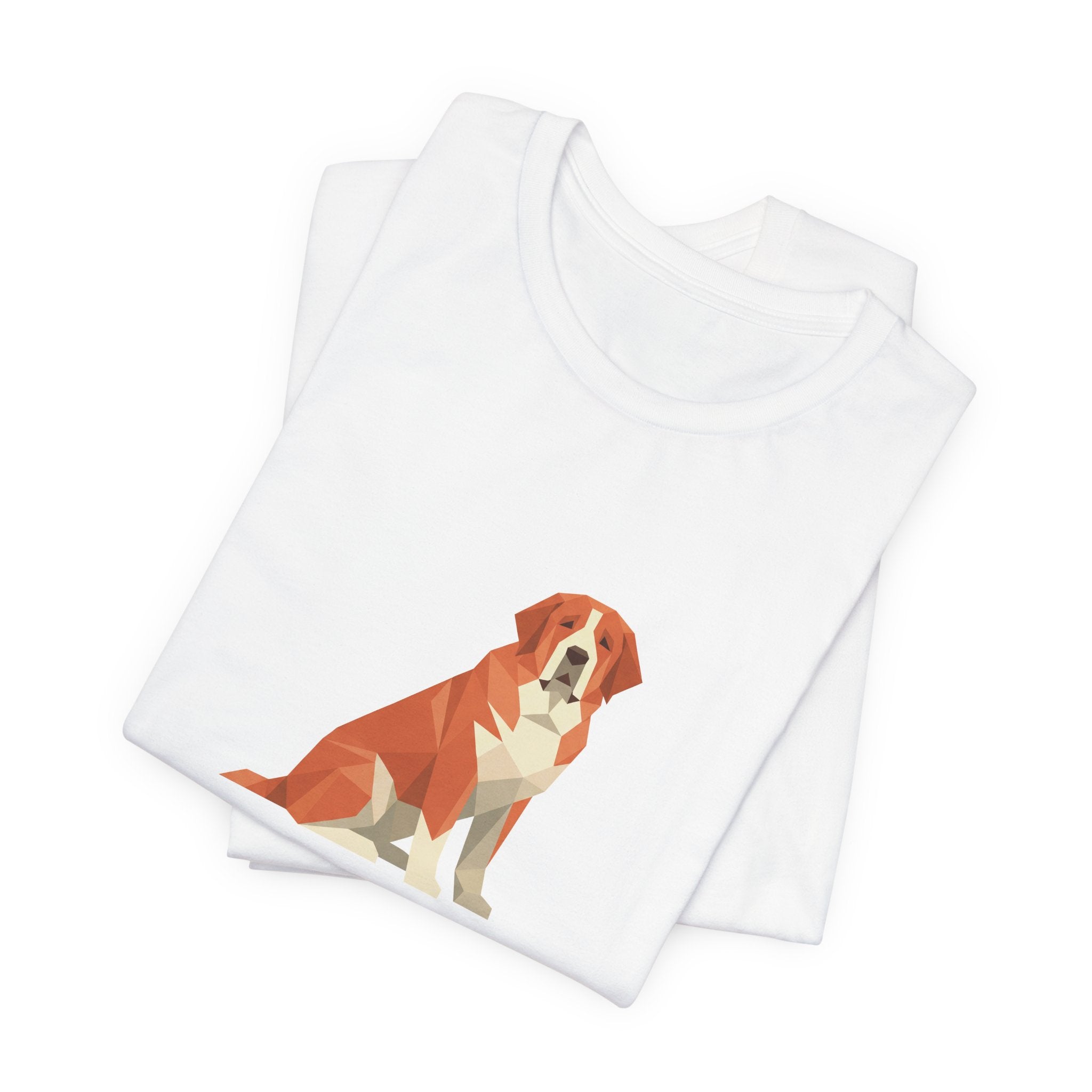 Saint Bernard Low Poly T-Shirt — Amber Geometric Art Print