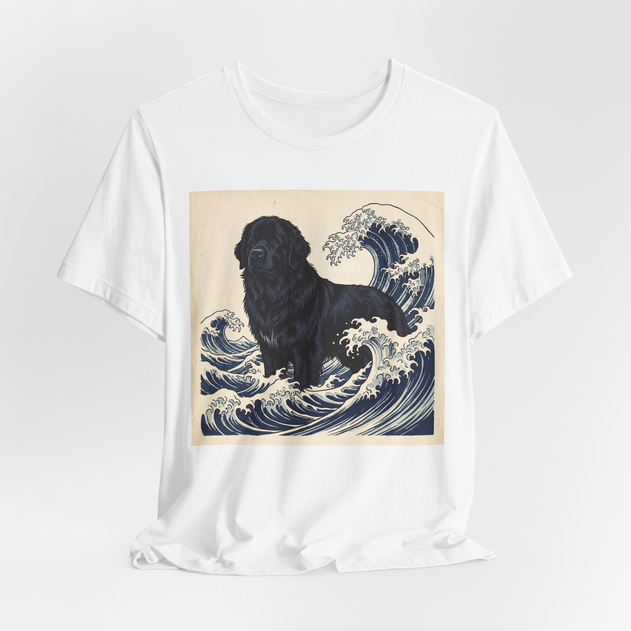 Hokusai Style Newfoundland T-Shirt — Crashing Wave Art Print
