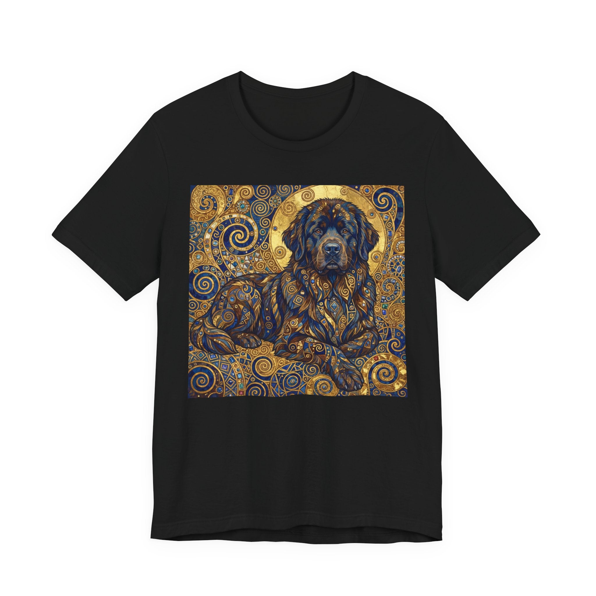 Klimt Style Newfoundland T-Shirt — Gold Spiral Art Print