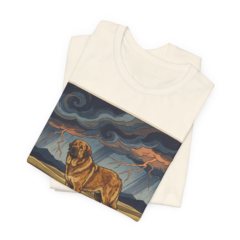 Woodblock Print Mastiff T-Shirt — Storm Lightning Drama Art Print