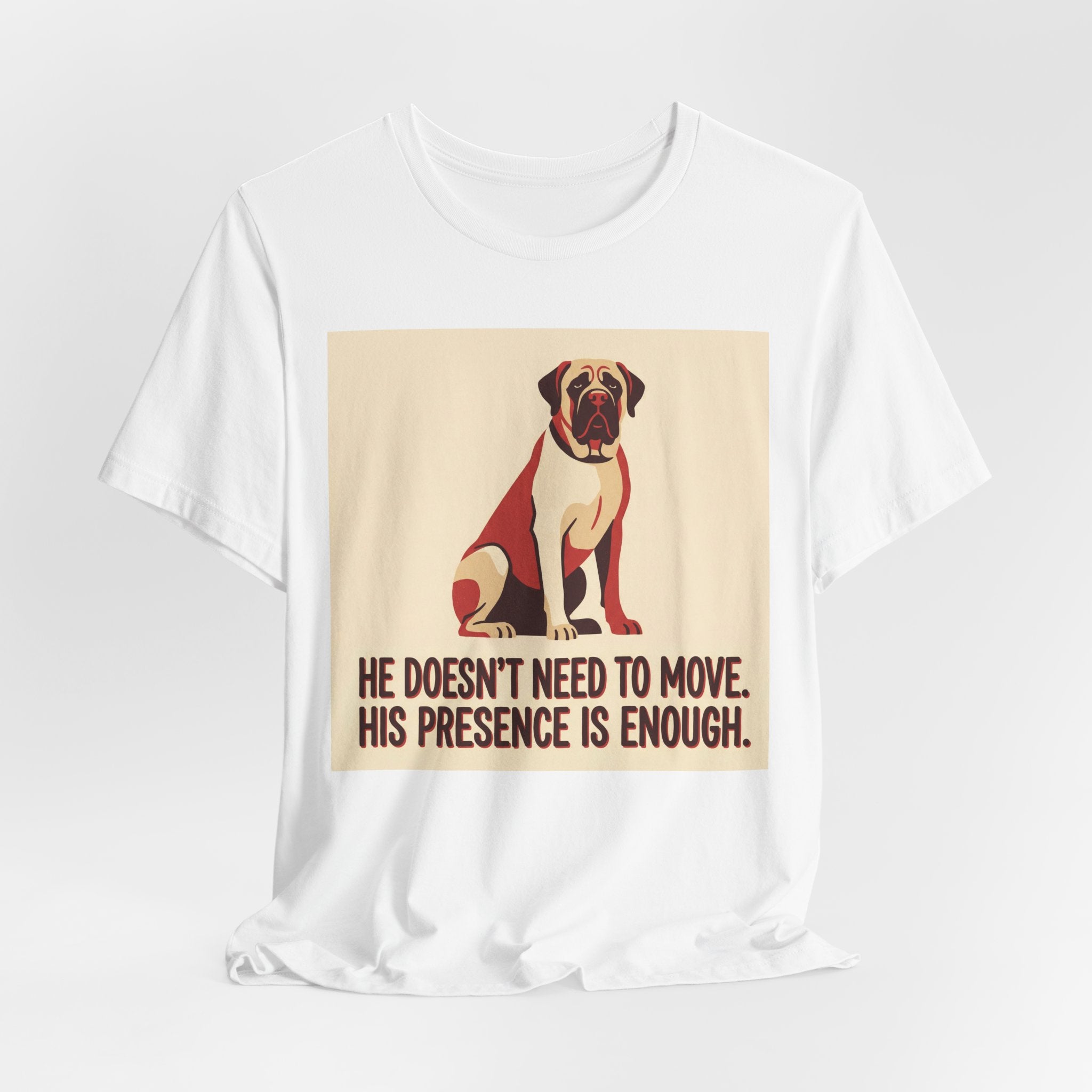 Mastiff Vintage Retro Art T-Shirt | Bold Red Cream Poster Style