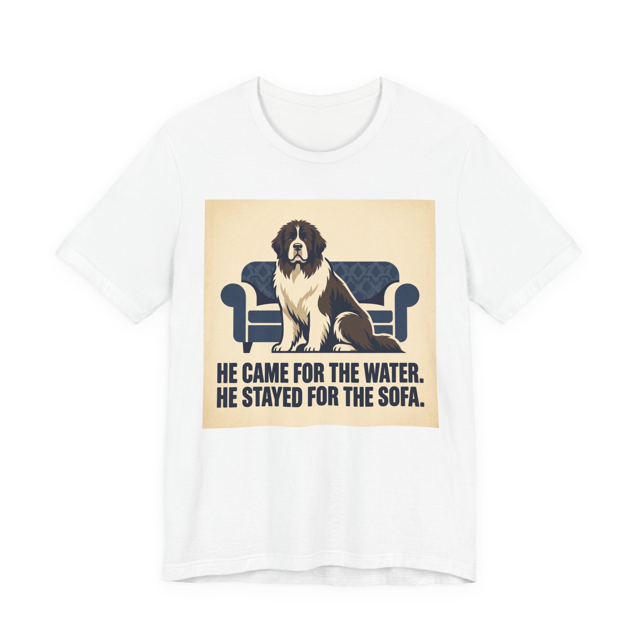 Newfoundland Vintage Retro Art T-Shirt | Classic Sofa Navy Tones
