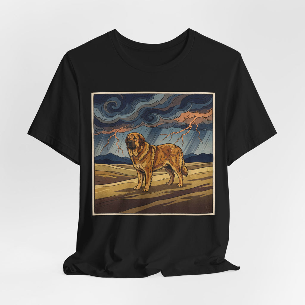 Woodblock Print Mastiff T-Shirt — Storm Lightning Drama Art Print