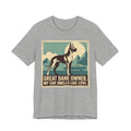 Great Dane Vintage Retro Art T-Shirt | Teal Mountain Silhouette