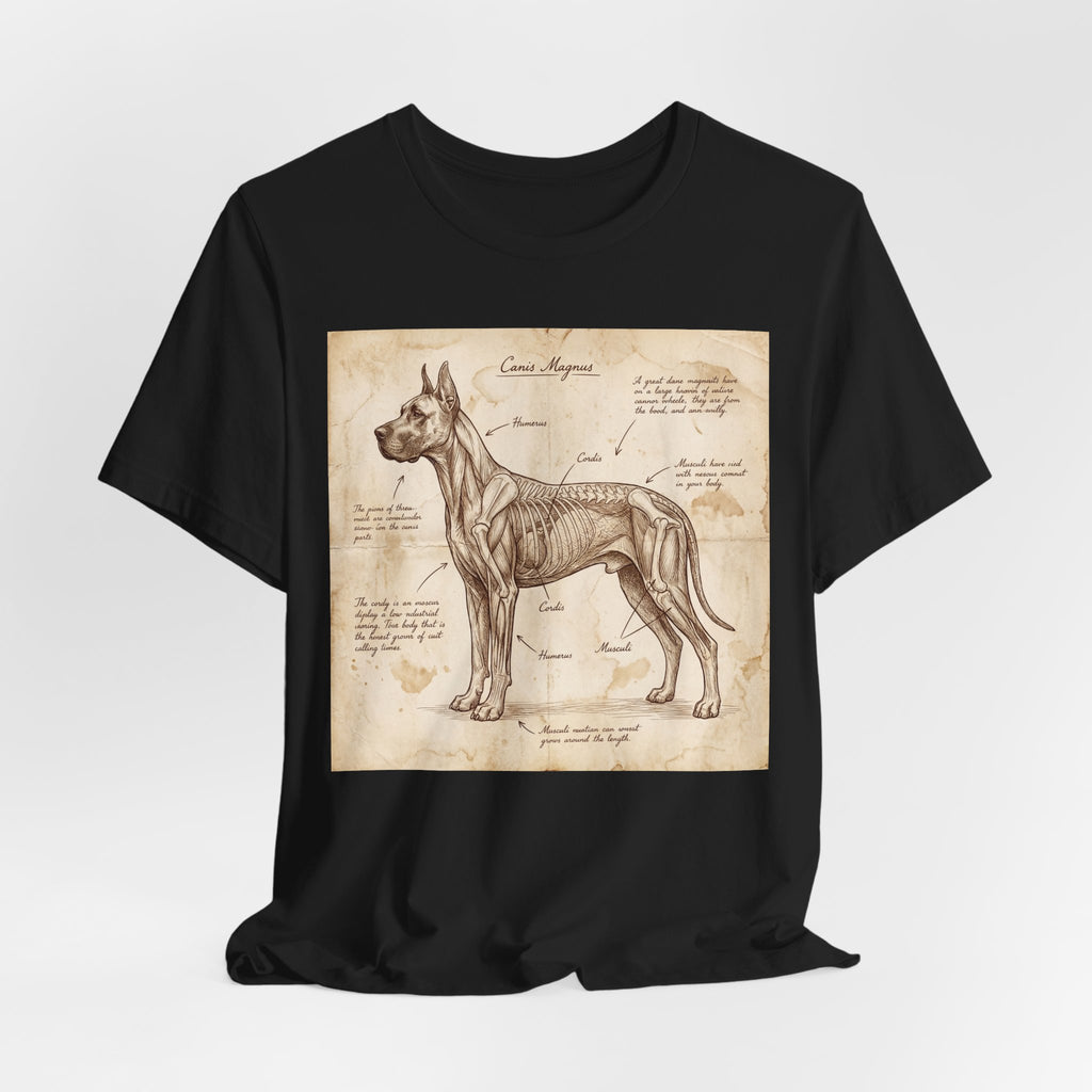 Da Vinci Style Great Dane T-Shirt — Anatomical Parchment Art Print