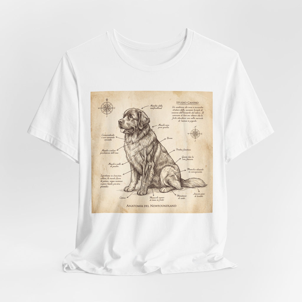 Da Vinci Style Newfoundland T-Shirt — Sepia Anatomical Study Art Print