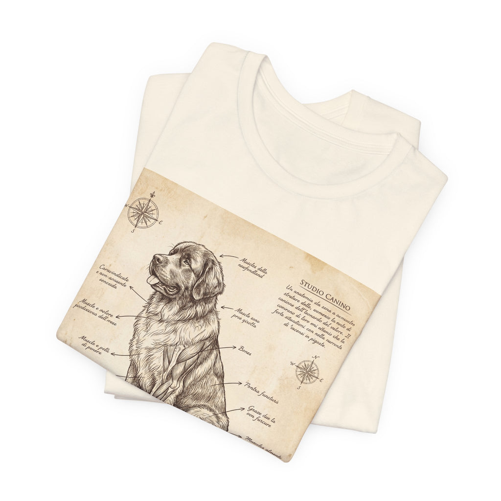 Da Vinci Style Newfoundland T-Shirt — Sepia Anatomical Study Art Print