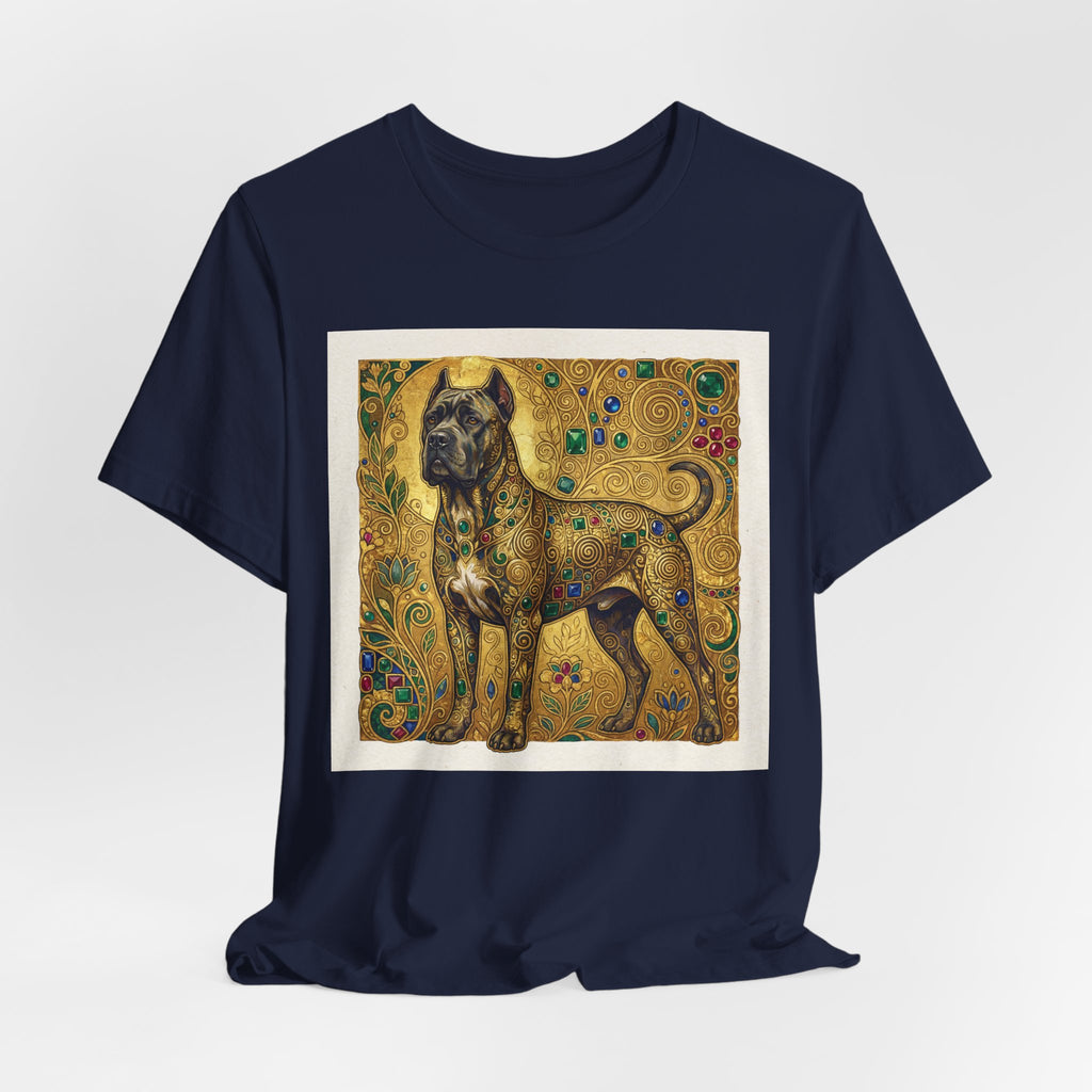 Klimt Style Cane Corso T-Shirt — Gold Jewel Mosaic Art Print